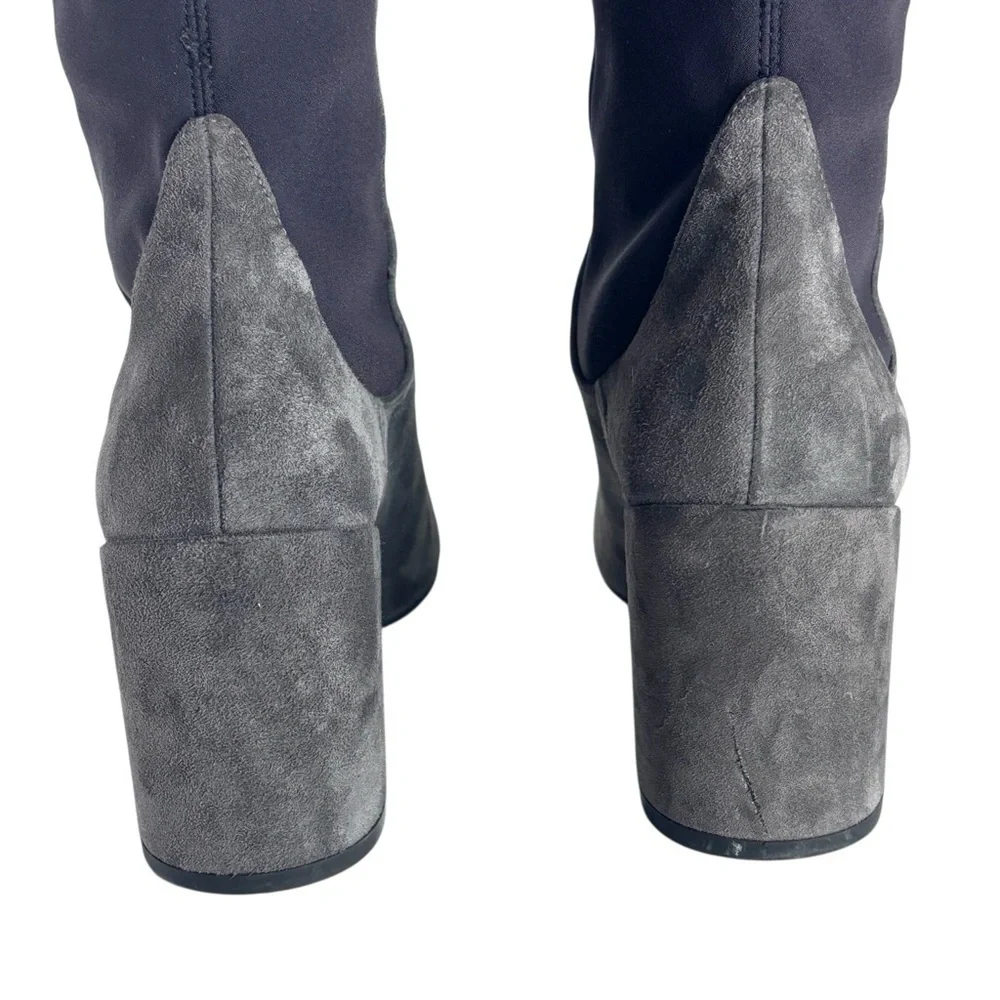 STUART WEITZMAN UW45943 GRAY SUEDE LEATHER OVER THE KNEE HEELED BOOTS